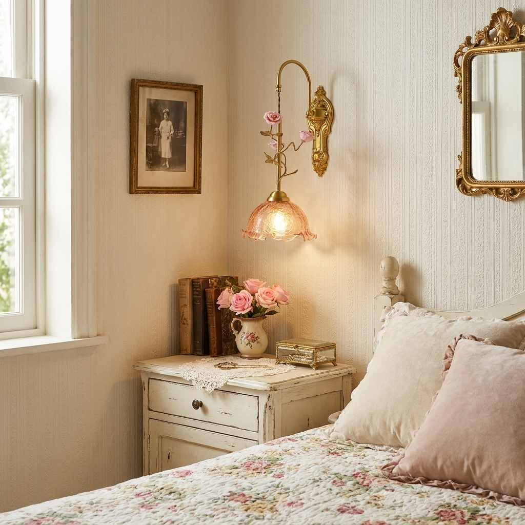 Gold Rose Wall Sconce