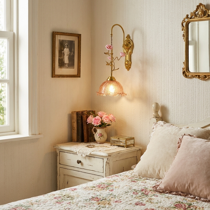 Gold Rose Wall Sconce