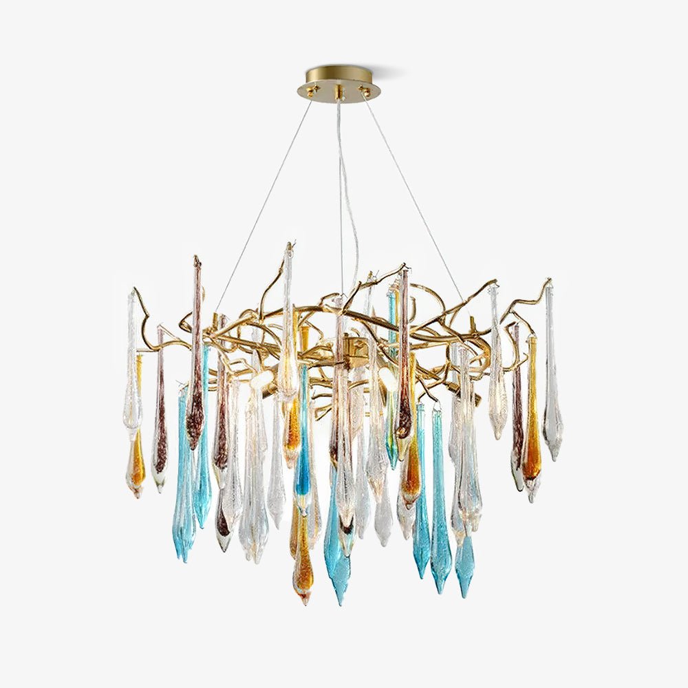 Gold Round Teardrop Chandelier - Vakkerlight