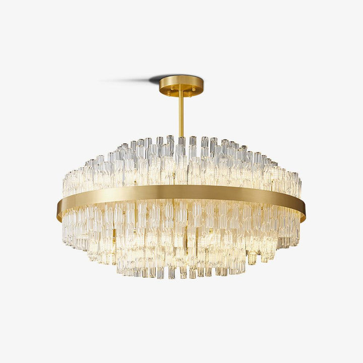 Gold & Clear Rod Chandelier - Vakkerlight