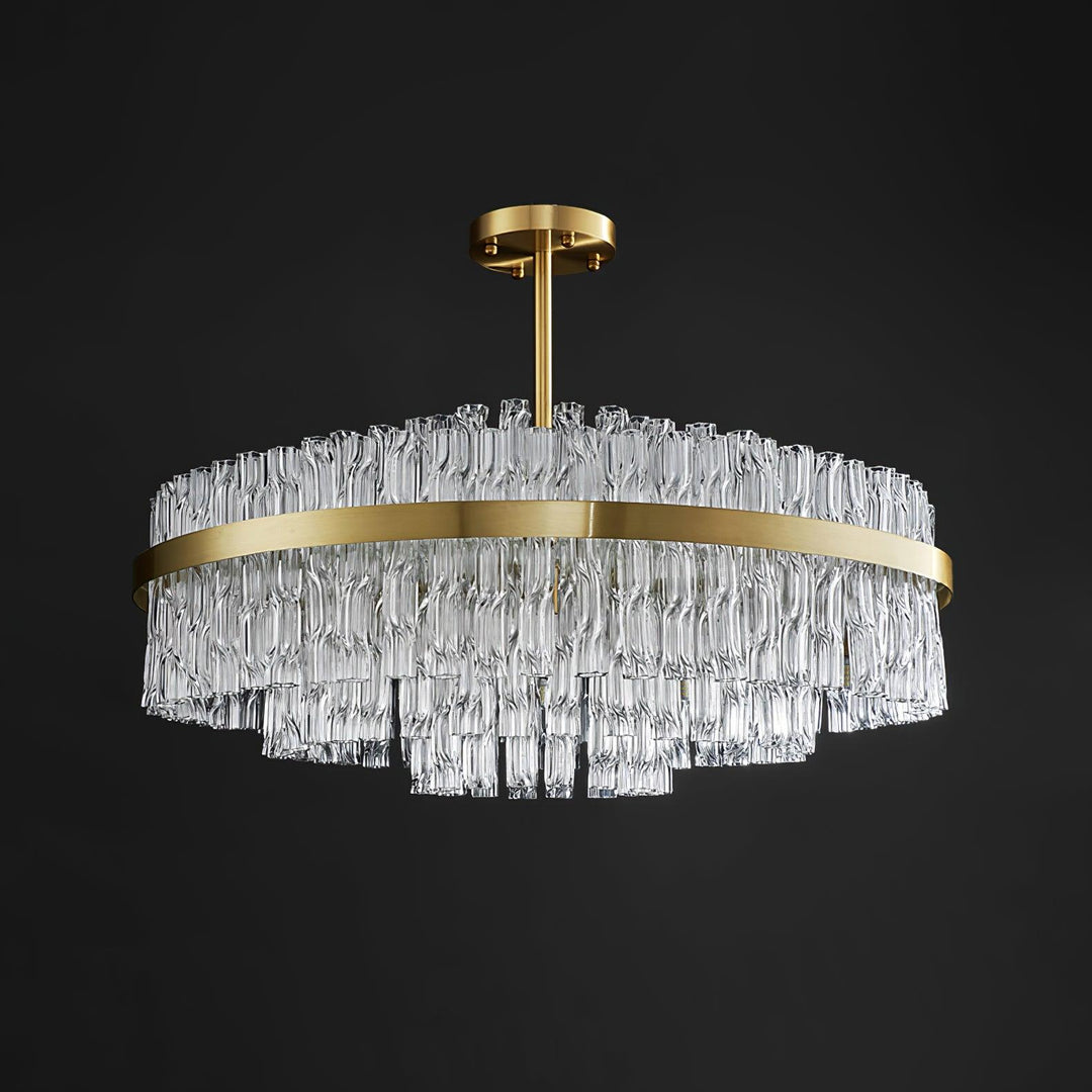 Gold & Clear Rod Chandelier - Vakkerlight