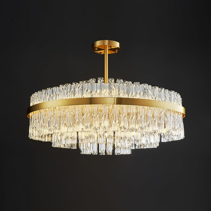 Gold & Clear Rod Chandelier - Vakkerlight