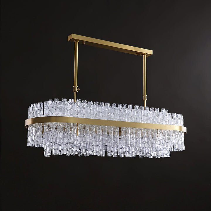 Gold & Clear Rod Chandelier - Vakkerlight