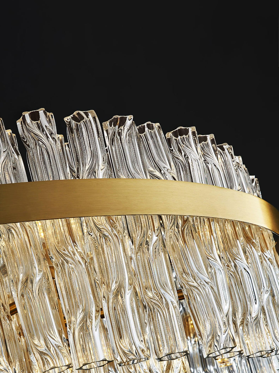 Gold & Clear Rod Chandelier - Vakkerlight