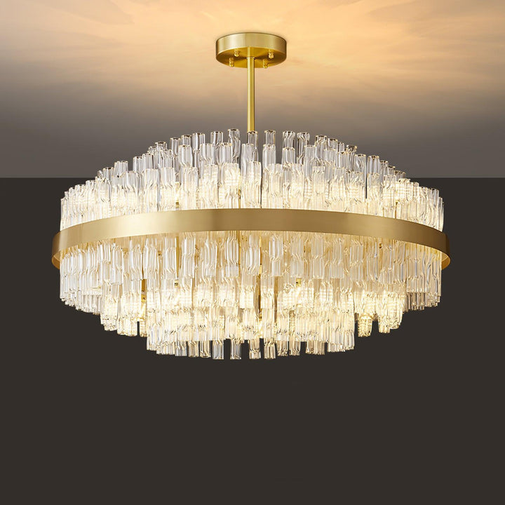 Gold & Clear Rod Chandelier - Vakkerlight