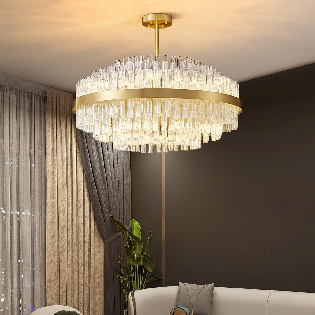 Gold & Clear Rod Chandelier – Vakkerlight