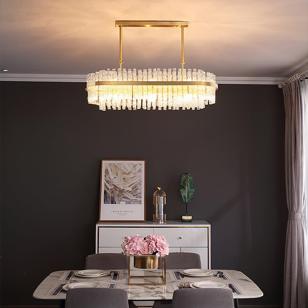 Gold & Clear Rod Chandelier - Vakkerlight