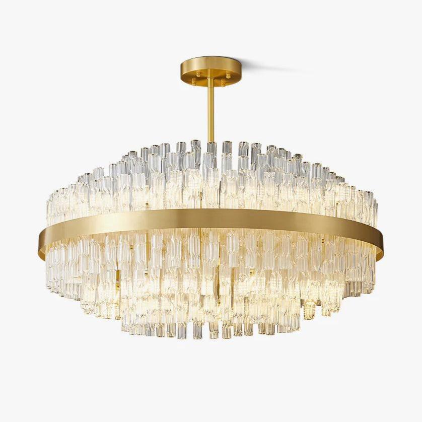 Gold & Clear Rod Chandelier - Vakkerlight