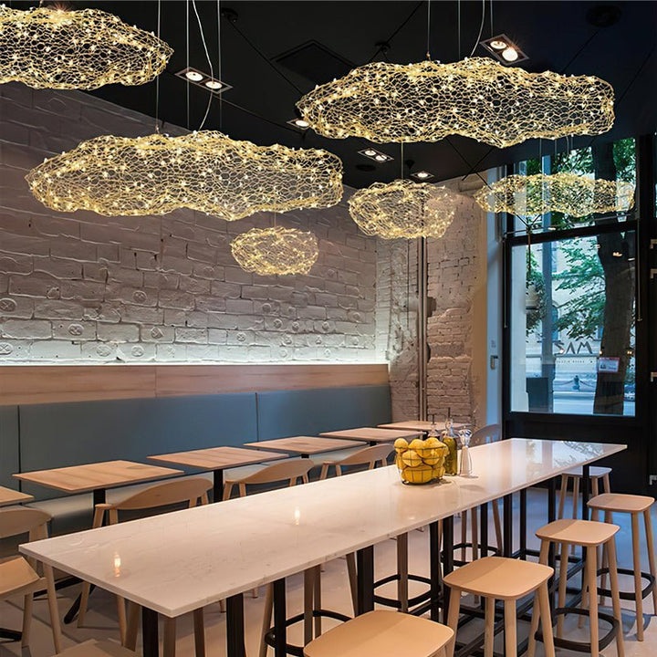 Golden Cloud Weave Pendant Light - Vakkerlight