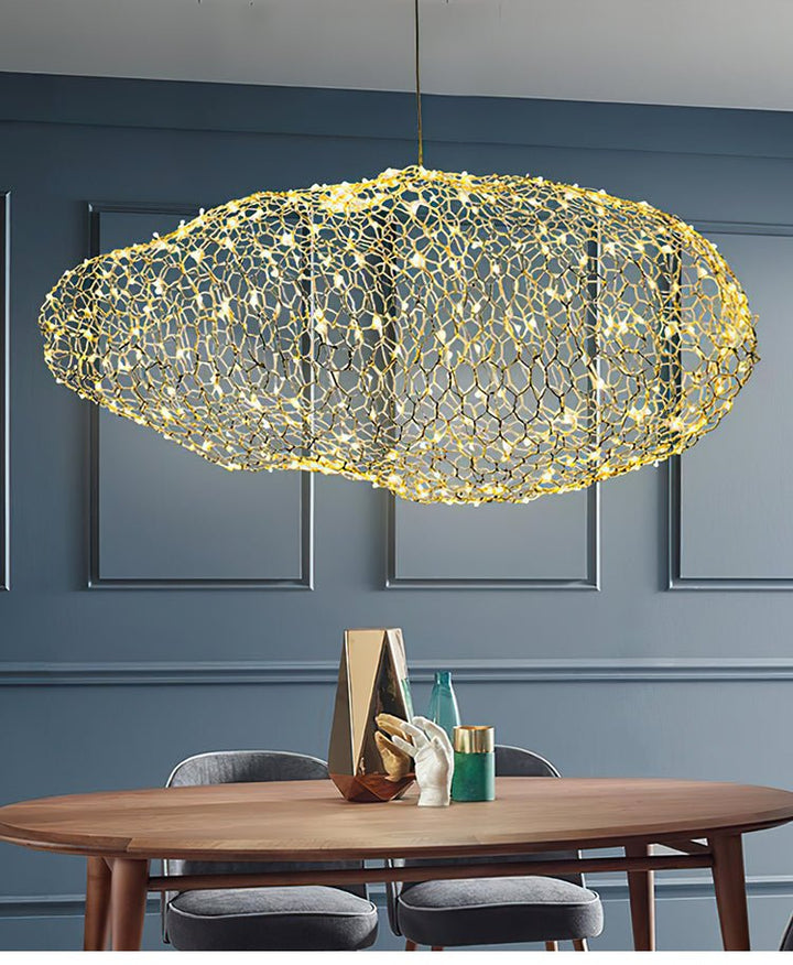 Golden Cloud Weave Pendant Light - Vakkerlight
