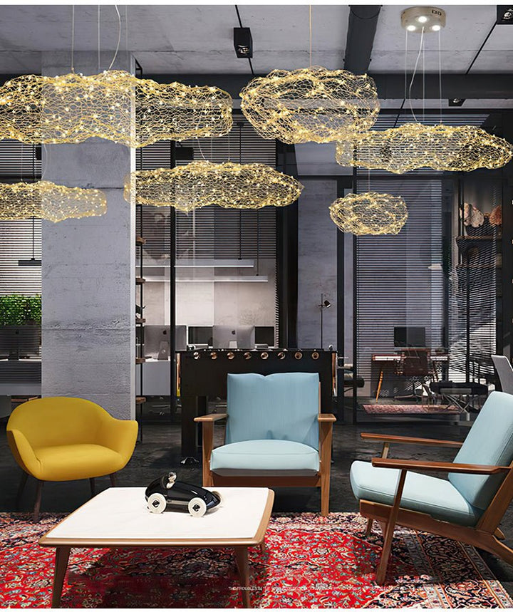 Golden Cloud Weave Pendant Light - Vakkerlight