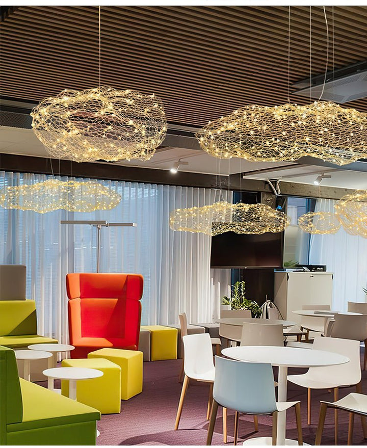 Golden Cloud Weave Pendant Light - Vakkerlight