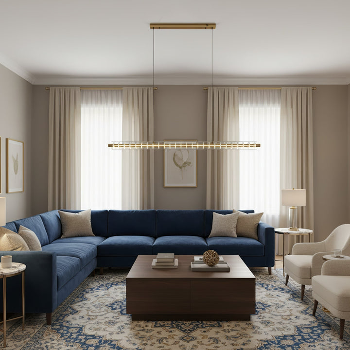 Golden Grid Linear Pendant Lamp - Vakkerlight