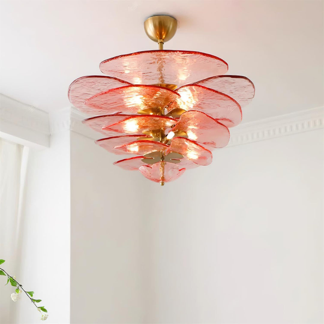 Golden Petals Murano Chandelier