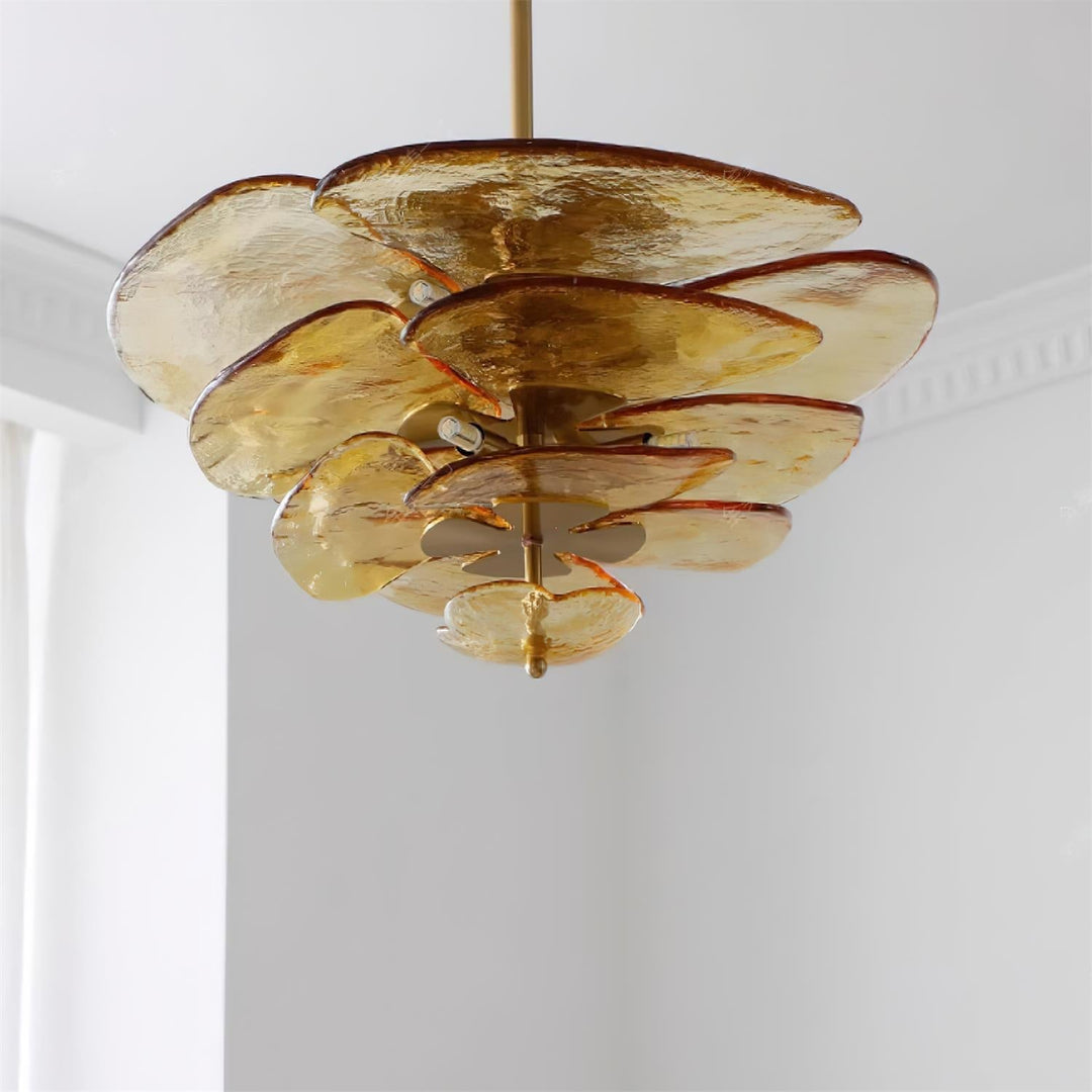 Golden Petals Murano Chandelier