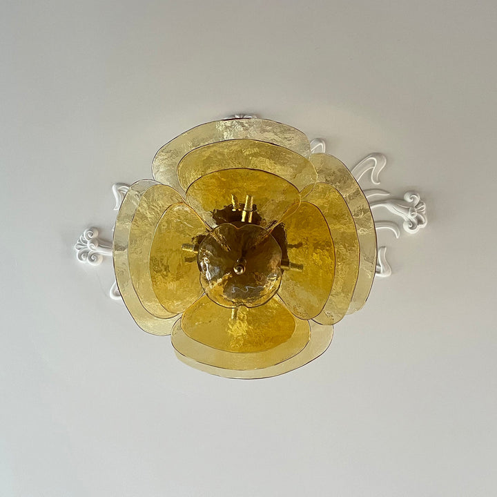 Golden Petals Murano Chandelier