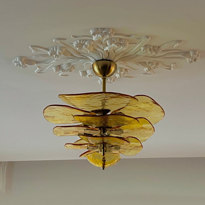 Golden Petals Murano Chandelier