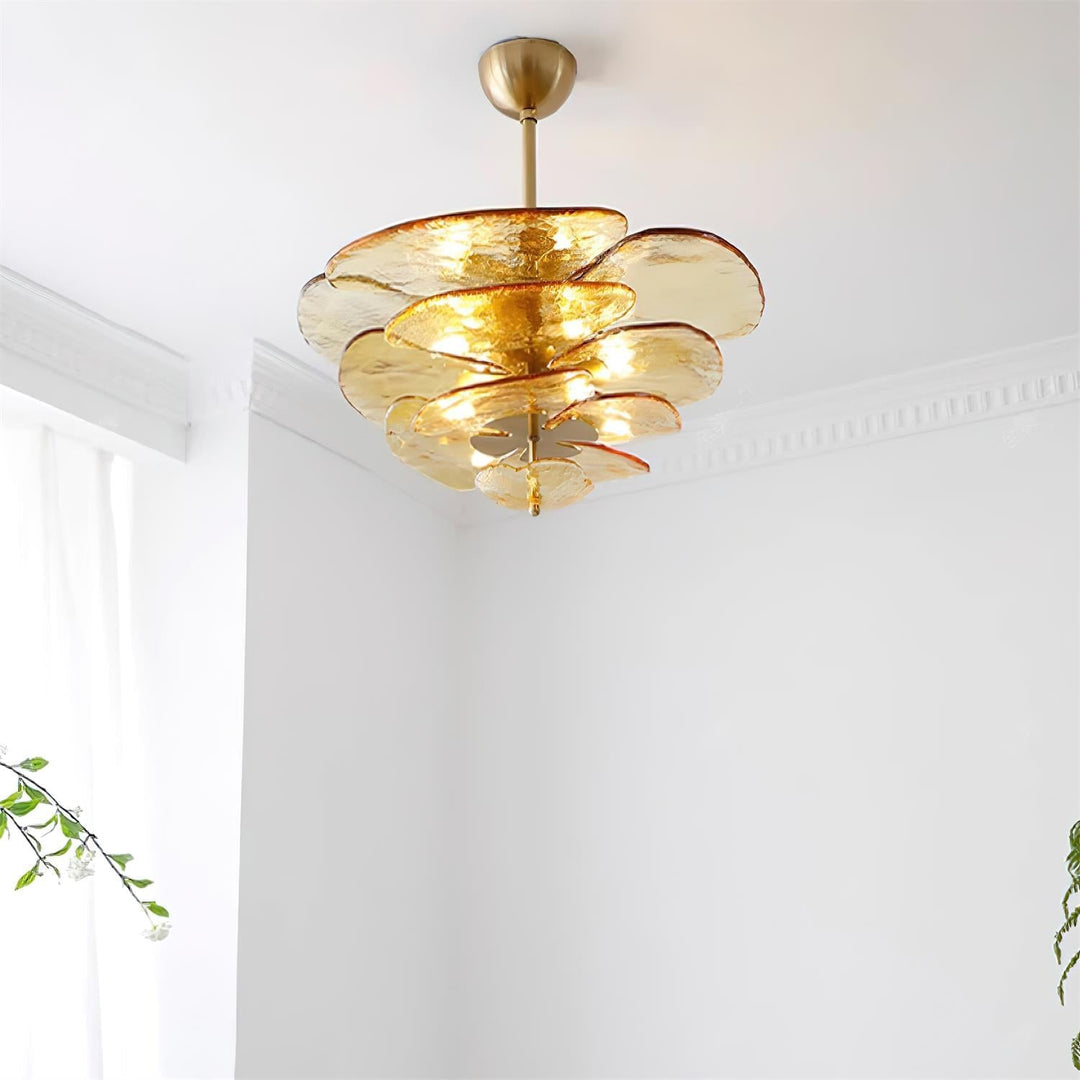 Golden Petals Murano Chandelier