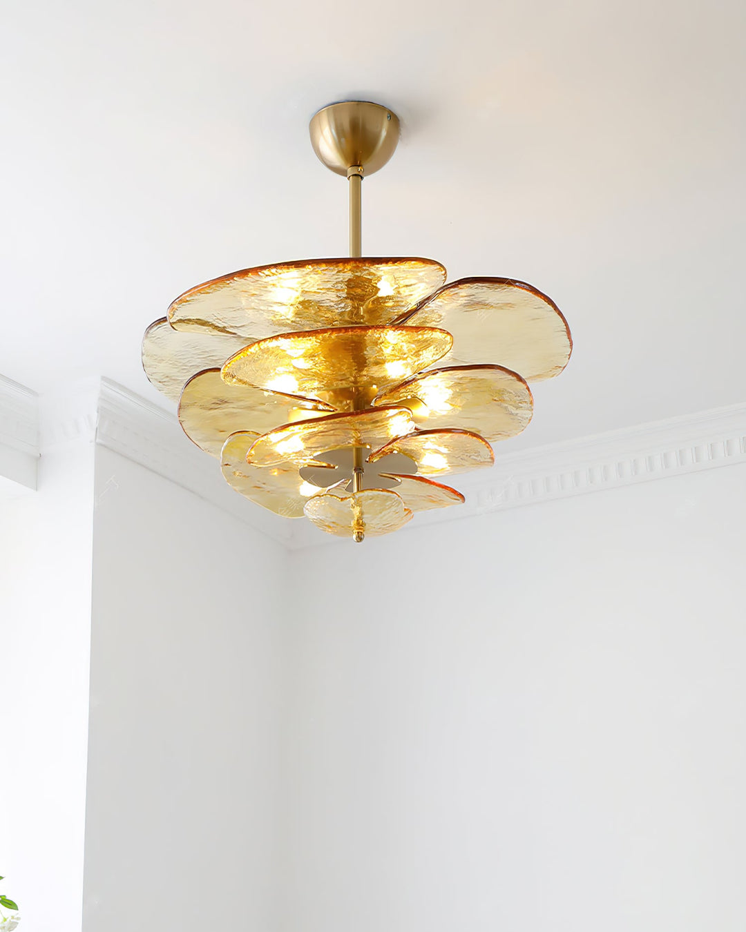 Golden Petals Murano Chandelier