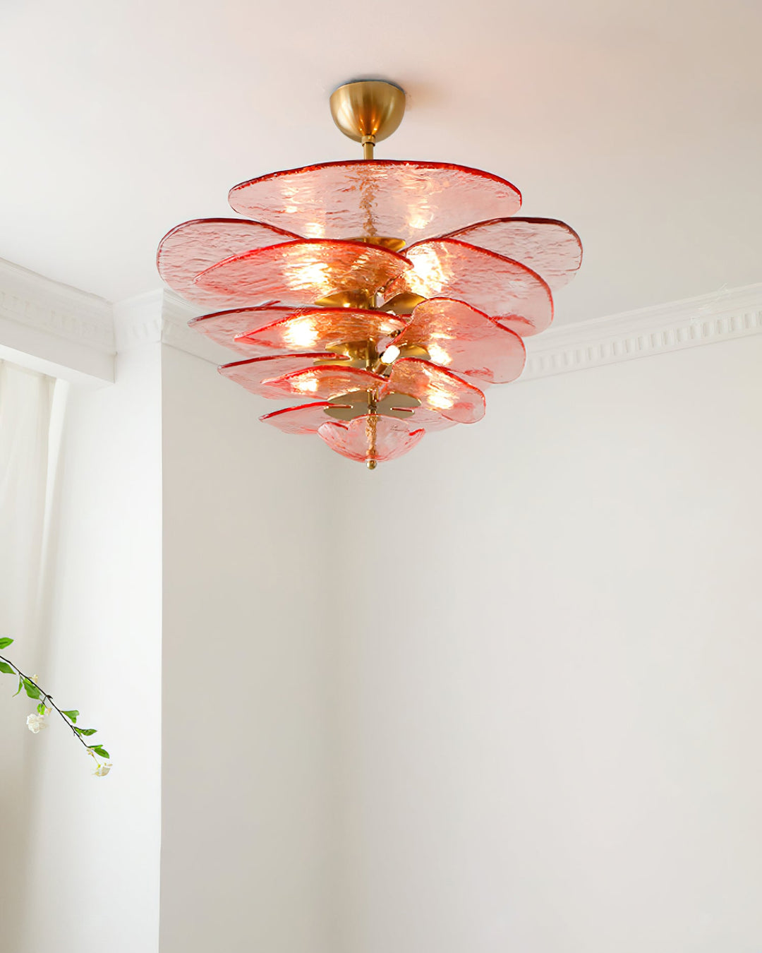 Golden Petals Murano Chandelier