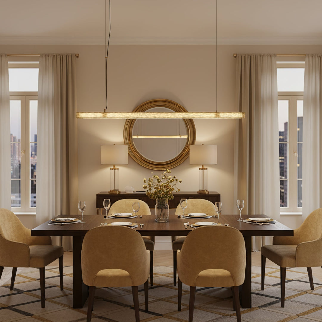 Golden Veil Linear Pendant Lamp - Vakkerlight