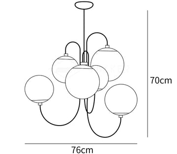 Gooseneck Chandelier — Dimension drawings 1