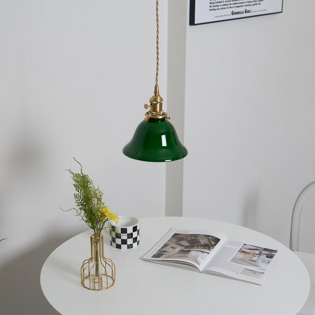 Green Bell Pendant Light