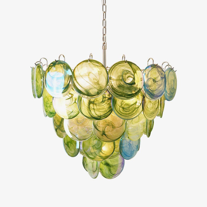 Green Murano Disc Chandelier - Vakkerlight