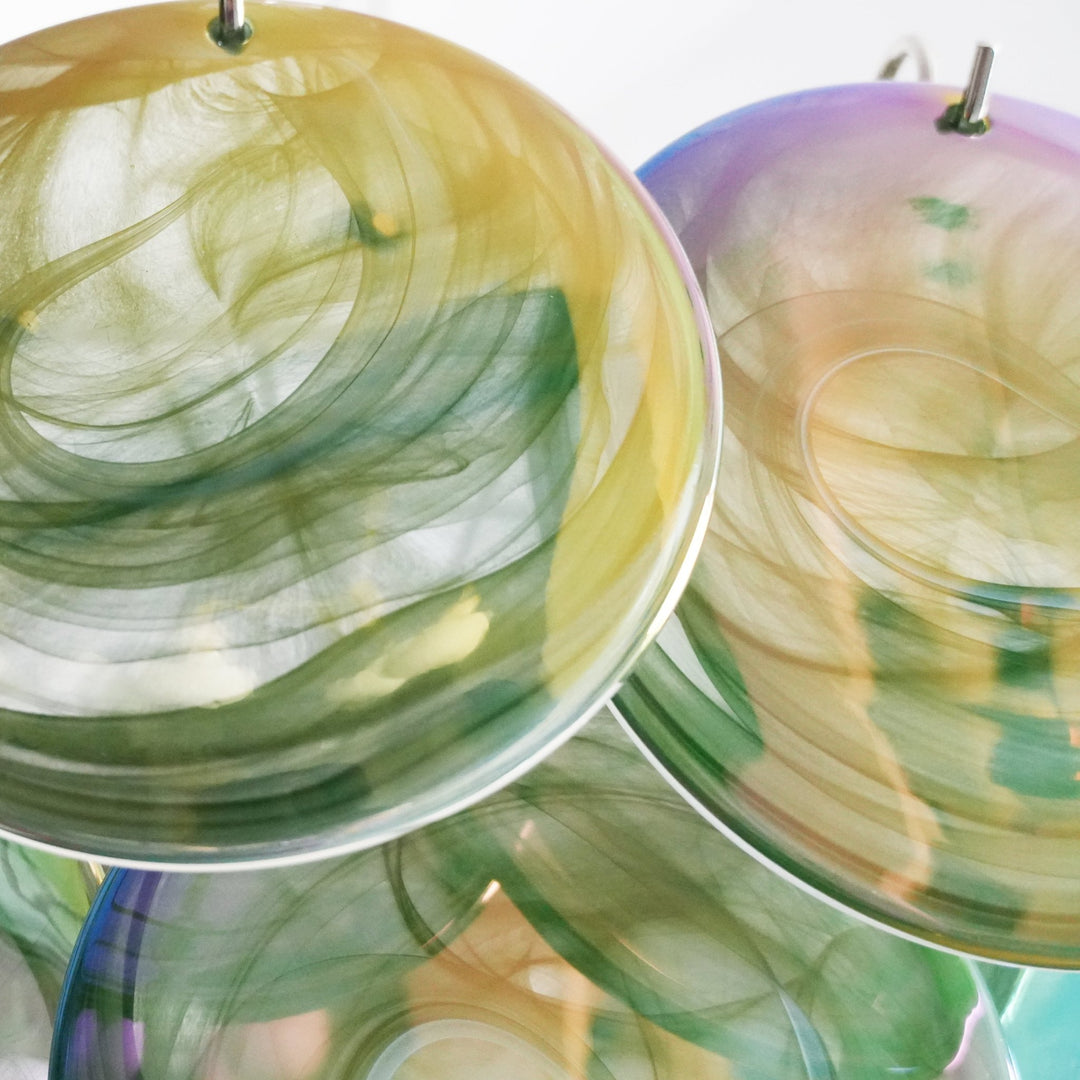 Green Murano Disc Chandelier - Vakkerlight