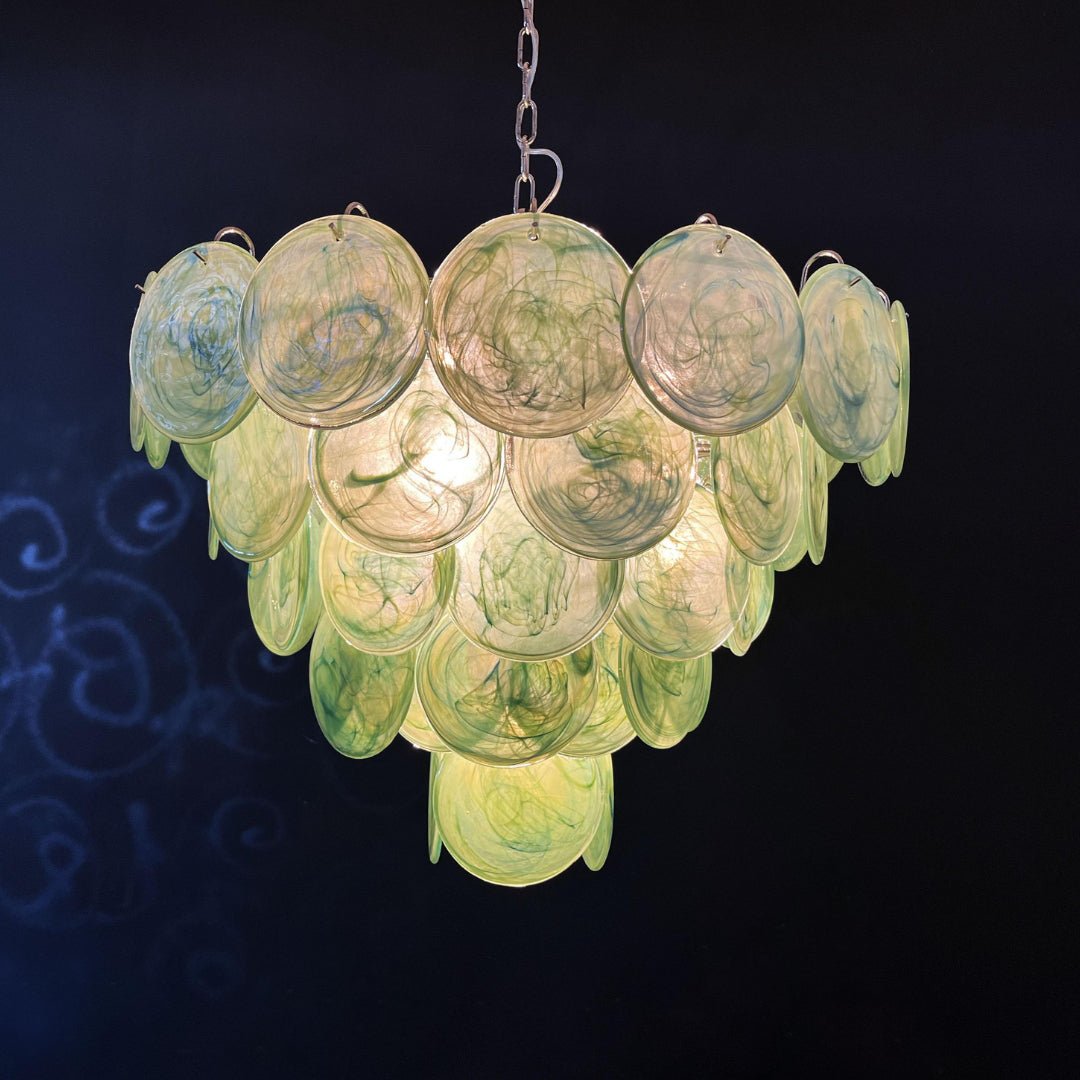 Green Murano Disc Chandelier - Vakkerlight