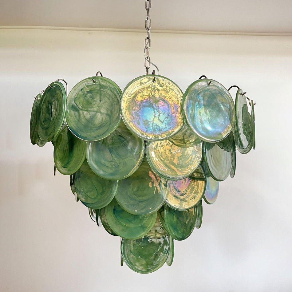 Green Murano Disc Chandelier - Vakkerlight