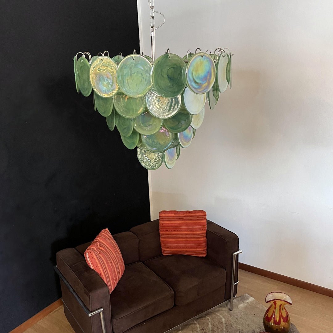 Green Murano Disc Chandelier - Vakkerlight