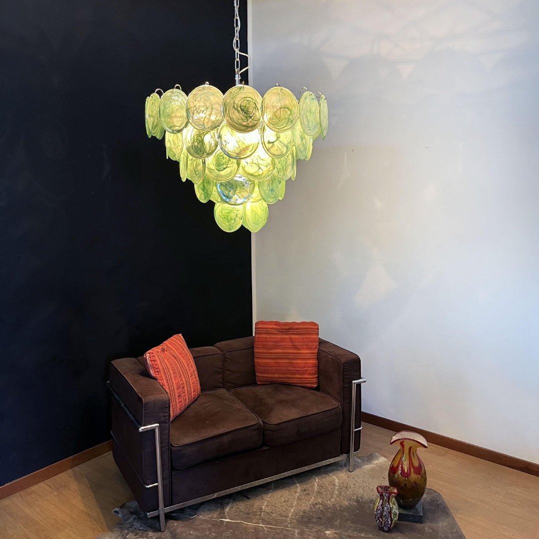 Green Murano Disc Chandelier - Vakkerlight