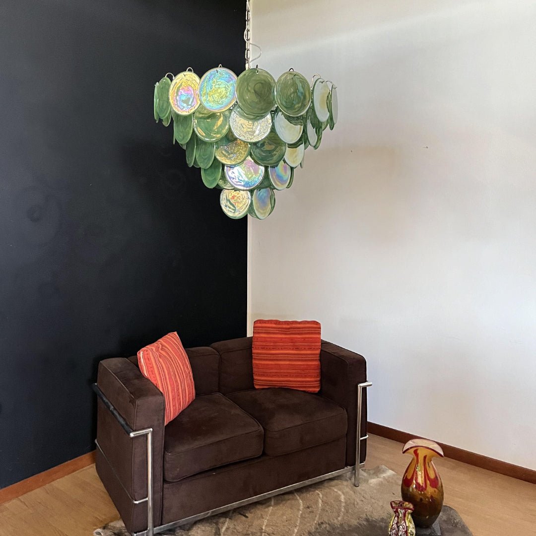 Green Murano Disc Chandelier - Vakkerlight