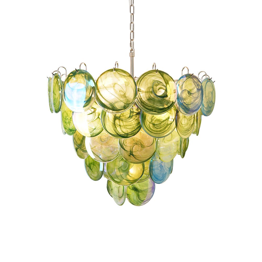 Green Murano Disc Chandelier - Vakkerlight