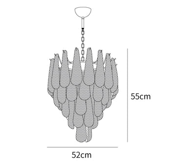 Lampadario a Cascata Grid Glass — Dimension drawings 1