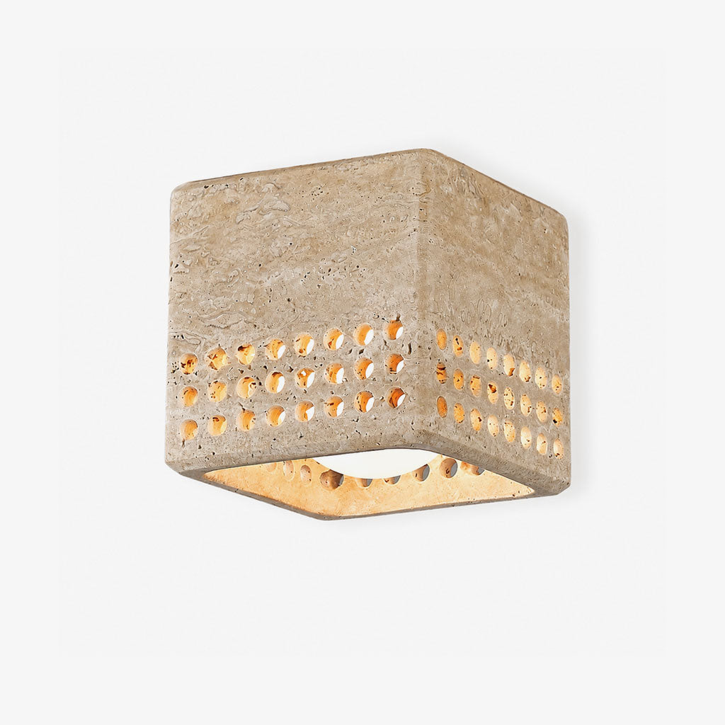 Grotto Travertine Flush Mount Light