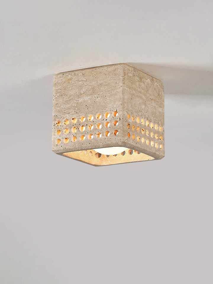 Grotto Travertine Flush Mount Light