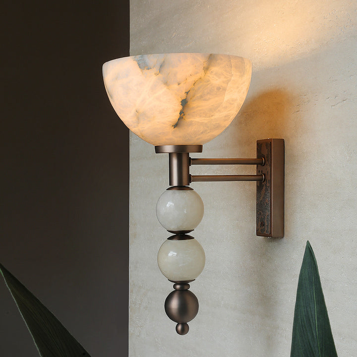 Halden Alabaster Bowl Wall Sconce