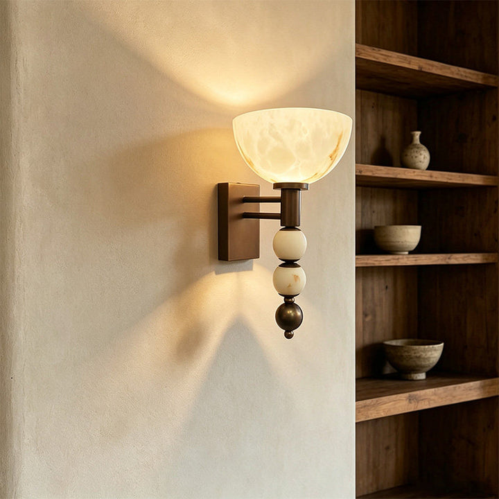 Halden Alabaster Bowl Wall Sconce