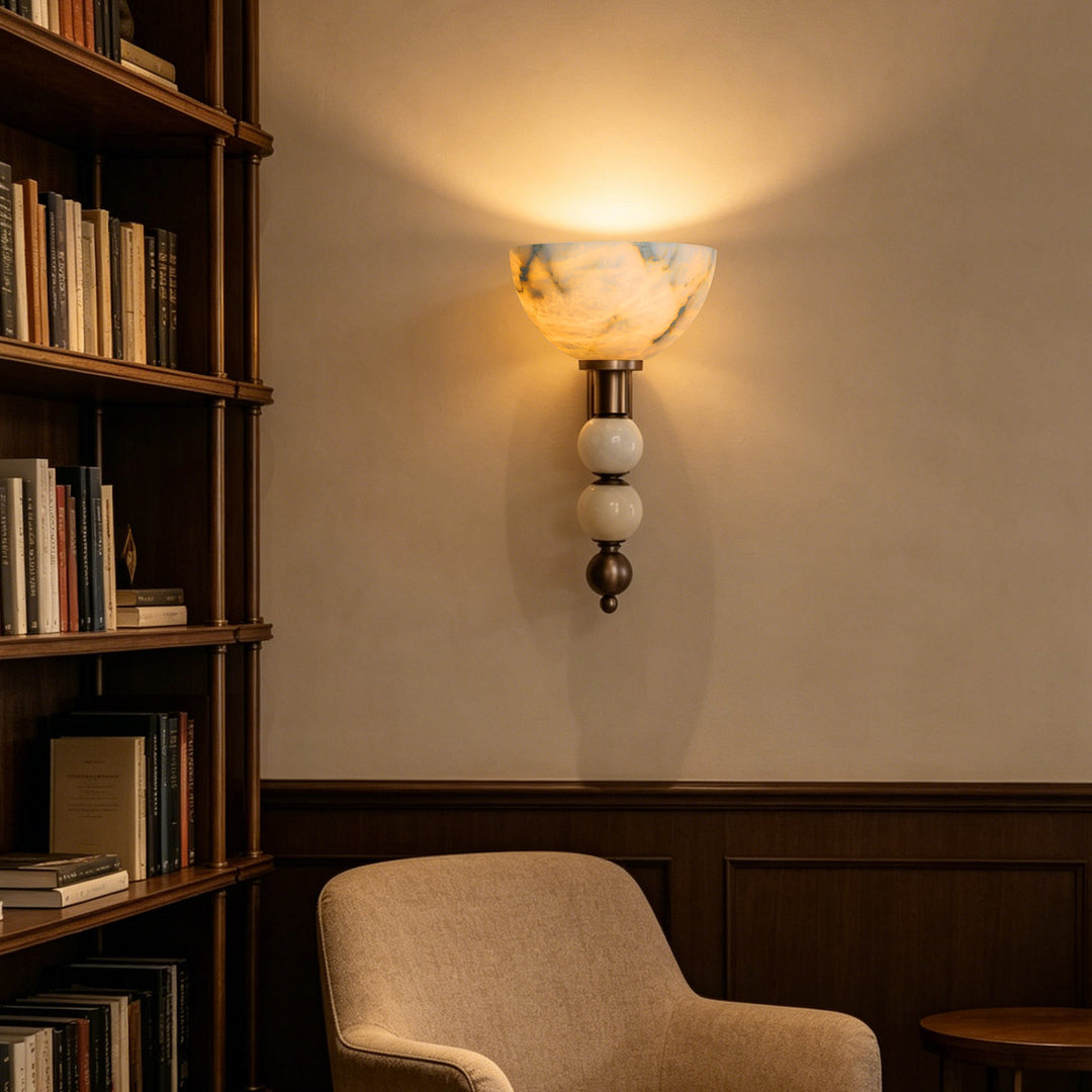 Halden Alabaster Bowl Wall Sconce