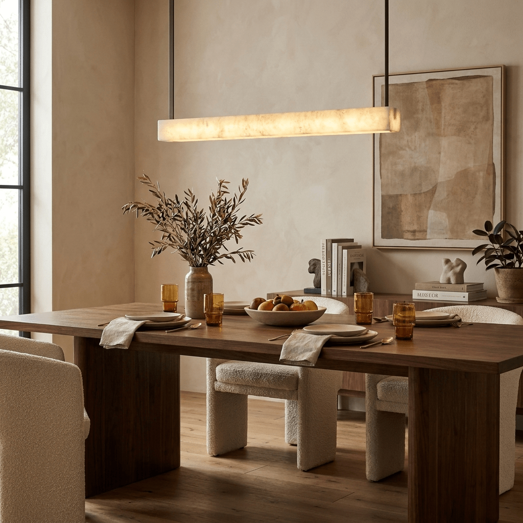 Halia Alabaster Linear Pendant Lamp - Vakkerlight