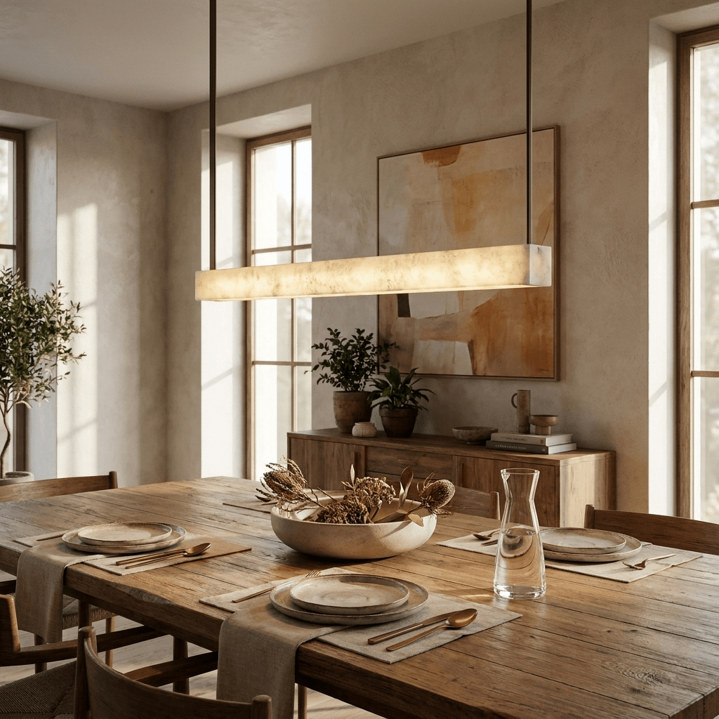 Halia Alabaster Linear Pendant Lamp - Vakkerlight