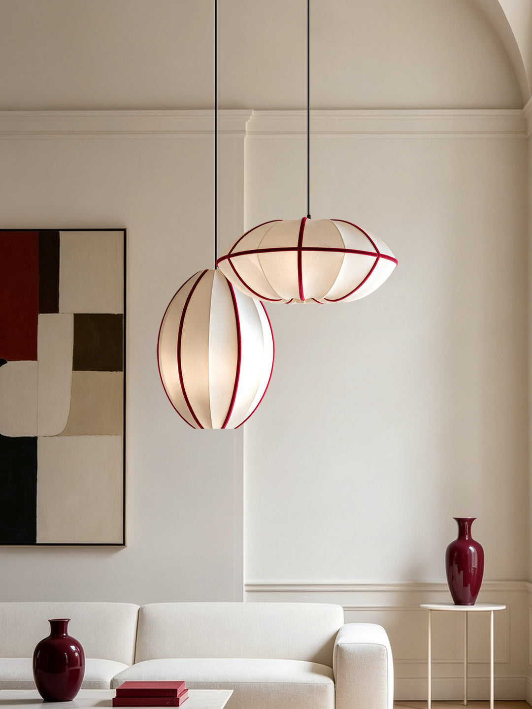 Halo Fabric Globe Pendant Light