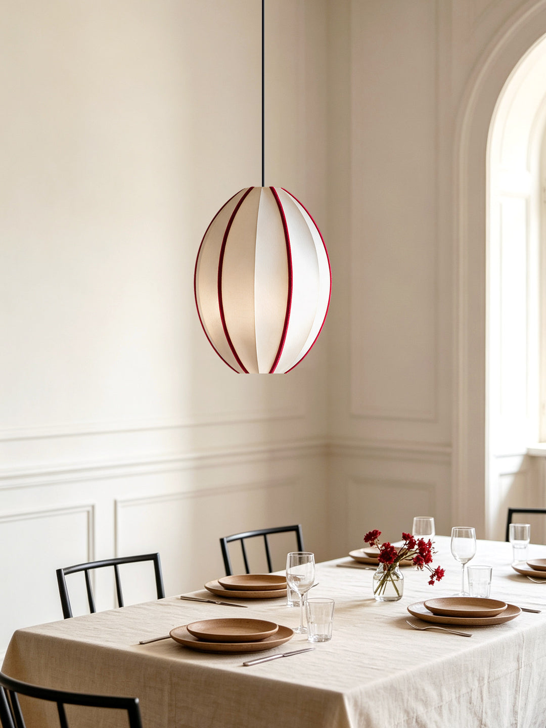 Halo Fabric Globe Pendant Light