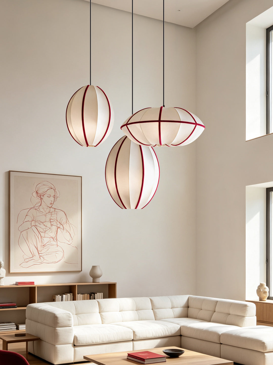 Halo Fabric Globe Pendant Light