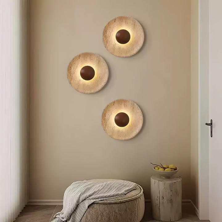 Halo Travertine Wall Light