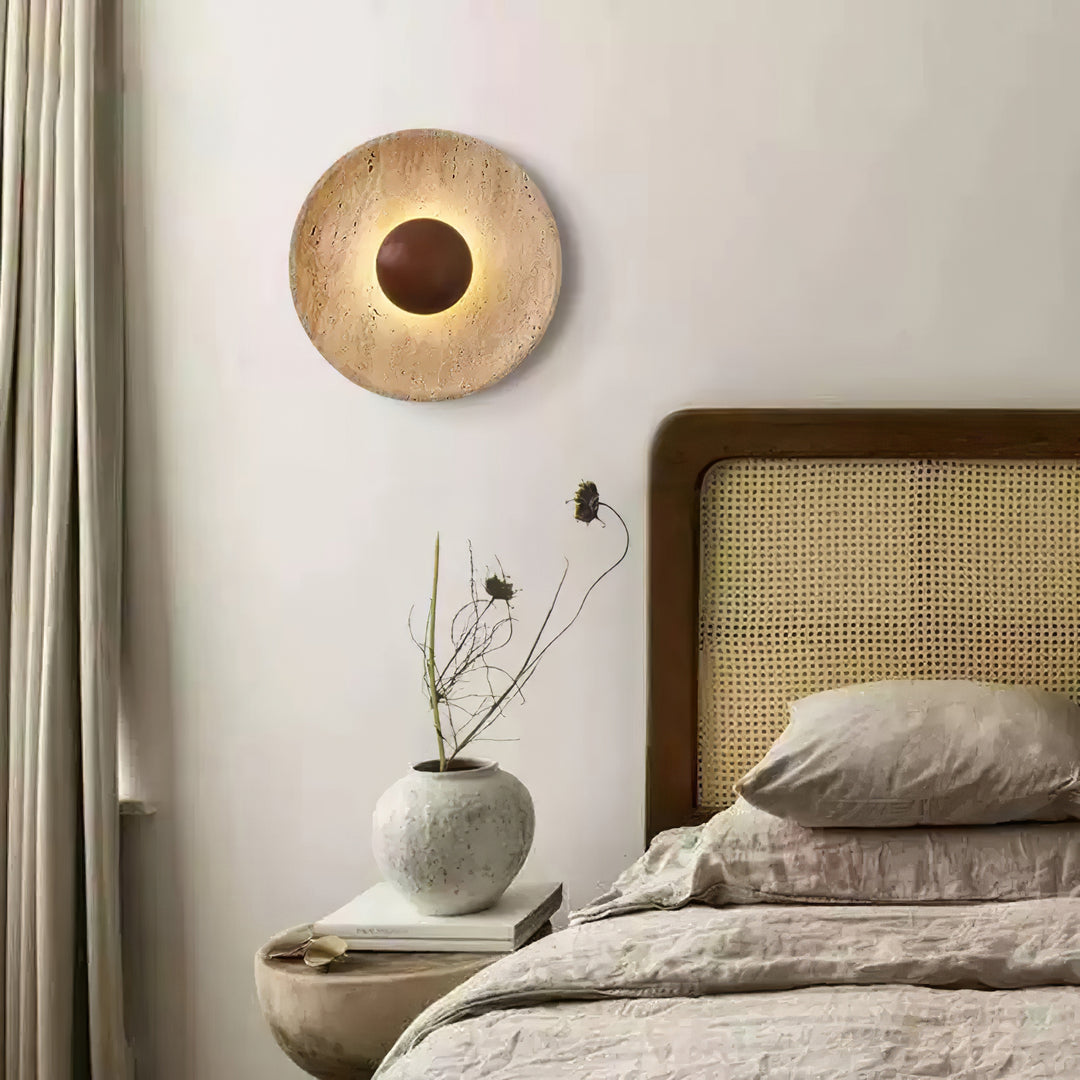 Halo Travertine Wall Light