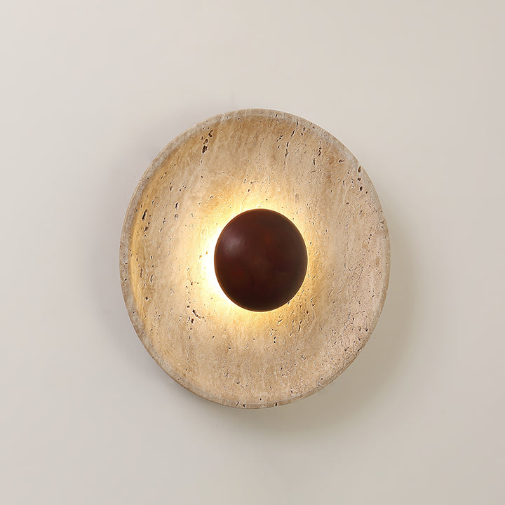 Halo Travertine Wall Light