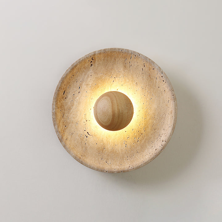 Halo Travertine Wall Light